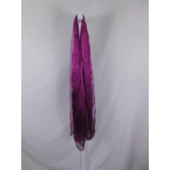 Sheer Scarf Womens One Size Purple Magenta Lightweight Chiffon Style Dressy Wrap - Picture 6 of 8